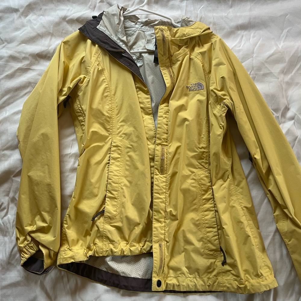 Yellow North Face Rain Jacket SIZE S